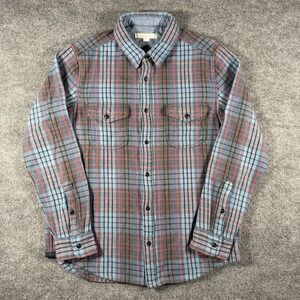 Outerknown Blanket Shirt Men L PACIFIC OLD COAST PLAID Organic Cotton HUCKBERRY